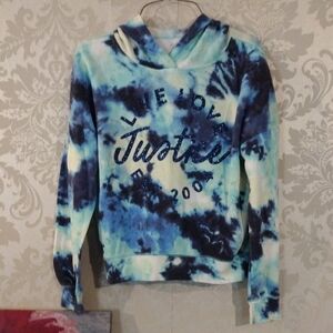 Justice Blue and Black Tie-Dye Hoodie